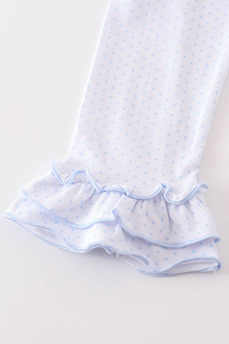 Mom & Co. - Vente Ensemble haut et pantalon – enfant - Ensemble fille premium blanc à volants et nœud3