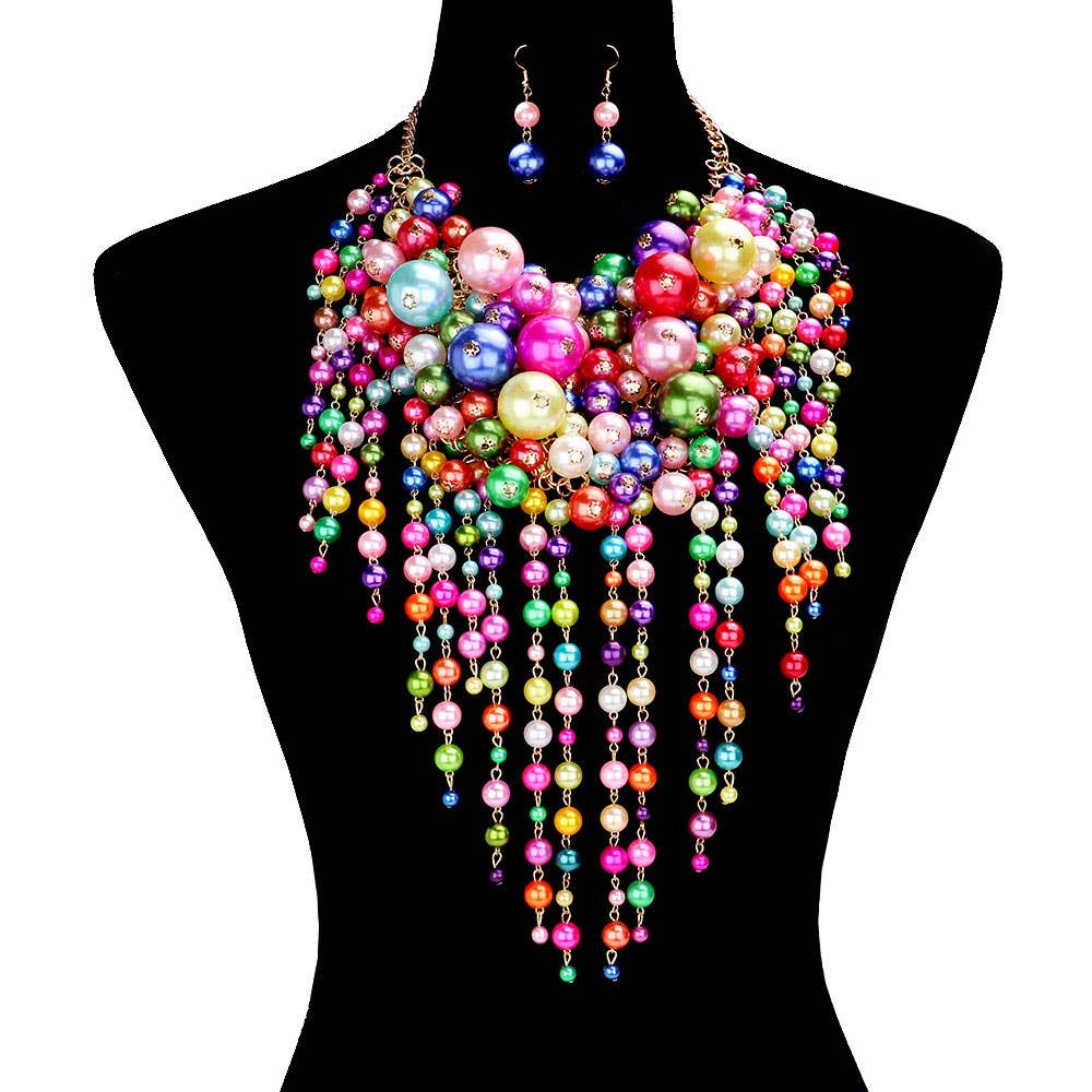 Sensibling Corp. - Wholesale Bib Necklace - Pearl Cluster Statement Necklace
22
