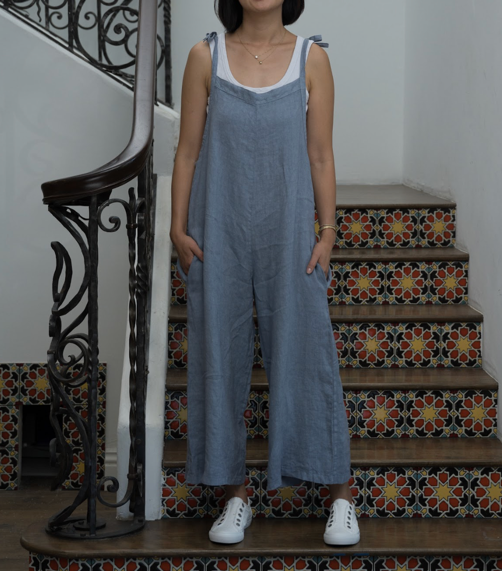 Merci Marie - Wholesale Jumpsuit - Women's - Linen Tie Shoulder Jumper #424211