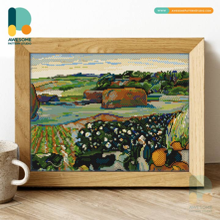 Haystacks in Brittany DS2898, Diamond Painting Kit - 120x162 for wholesale by Awesome Pattern Studio