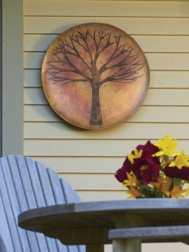 24" Flamed Tree Wall Disc for wholesale by Ancient Graffiti