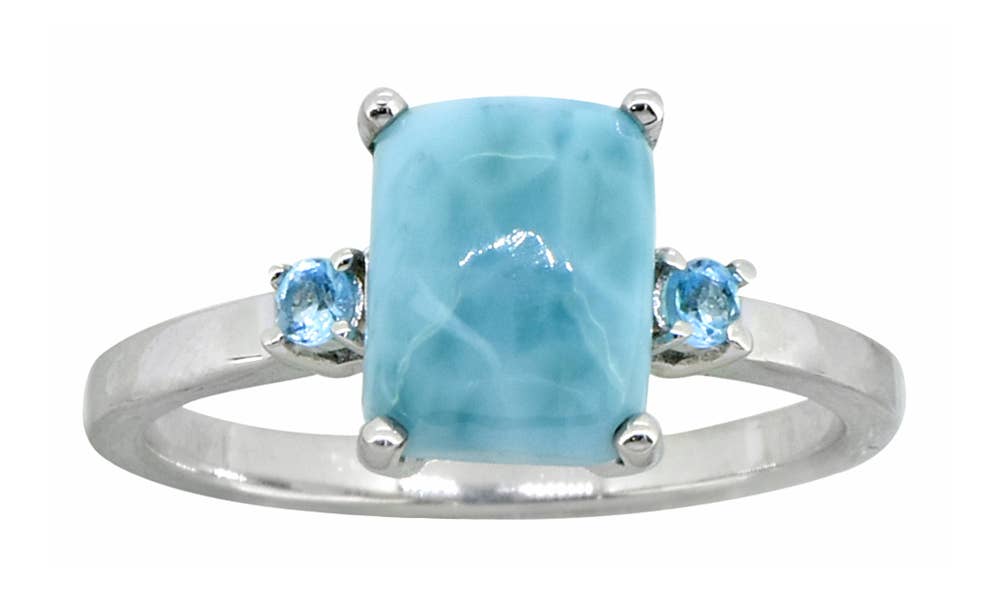 Tiramisu - Wholesale Engagement Ring - Larimar Blue Topaz 925 Sterling Silver Engagement Ring4