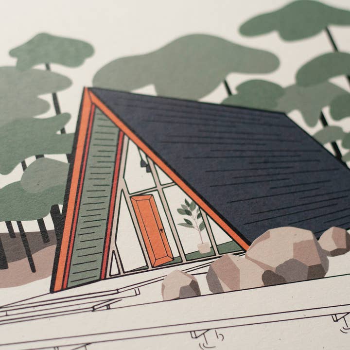 Telegram Print Co. - Wholesale Art Print - Mid Century, Beach Aframe, 8x10 Print2