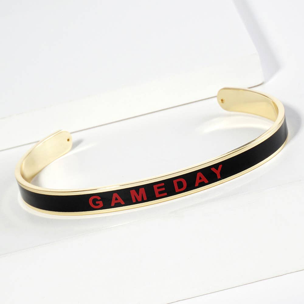 Sensibling Corp. – wholesale Manschettarmband – Guldpläterat GAMEDAY-meddelande emaljarmband3