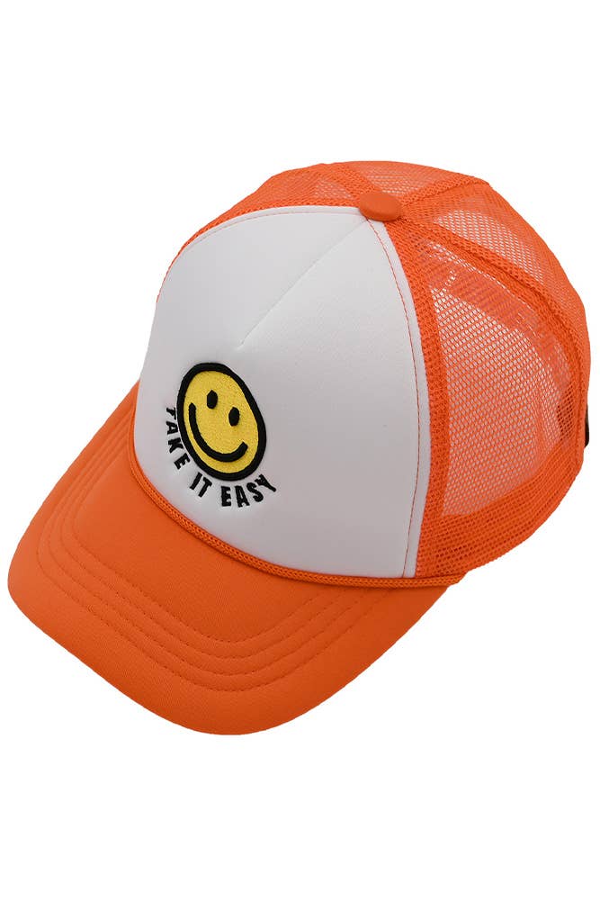 Hana - Wholesale Truckerpet - Dames - C.C TAKE IT EASY Truckerpet met smiley gezicht5