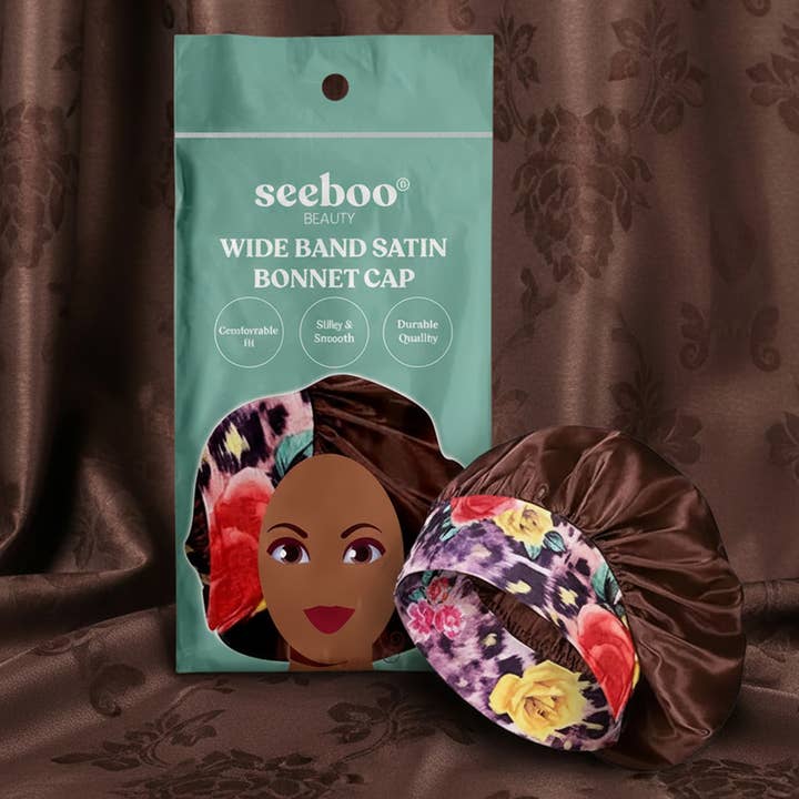 Gorra de satén de banda ancha, color café para venta al por mayor de seeboo