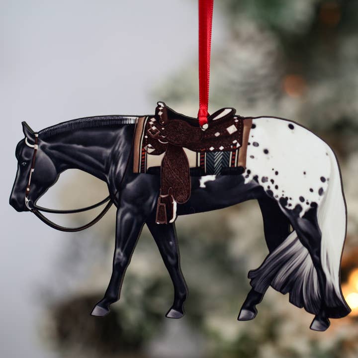 Classy Equine - Wholesale Ornament - Black Blanket Western Horse Ornament Appaloosa Horse Decor2