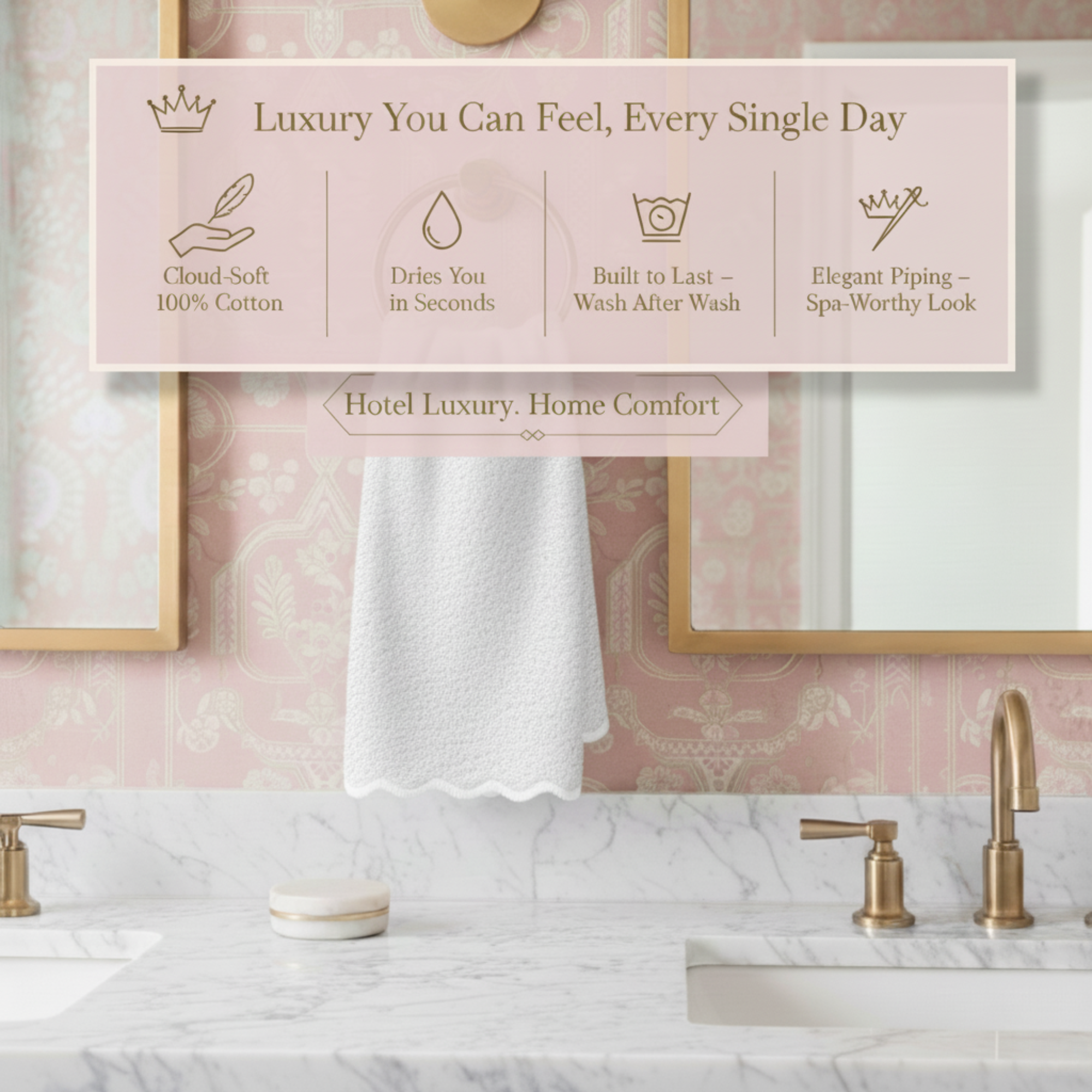 Lotus Linen – wholesale Badrumsmatta – Lyxig badrumsmatta i bomull med kammusselkanter16