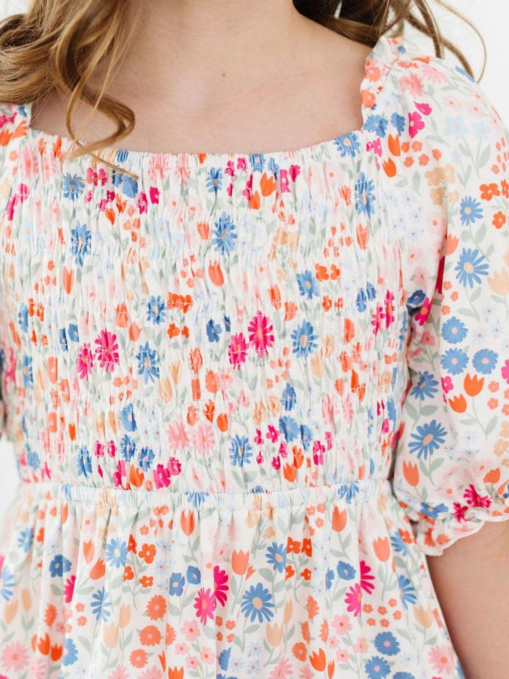 Mila & Rose - Wholesale Dress - Kids - Meadow Magic Smocked Ruffle Dress1