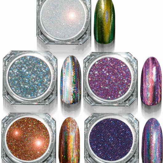 HOLLYWOOD NAILS – wholesale Nail polish – Mirror 3D powder disco silver 2 g1