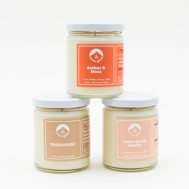 Cave Glow Studio - Wholesale Jar/Filled Candle - Treehouse 8oz Soy Wax Scented Jar Candle3