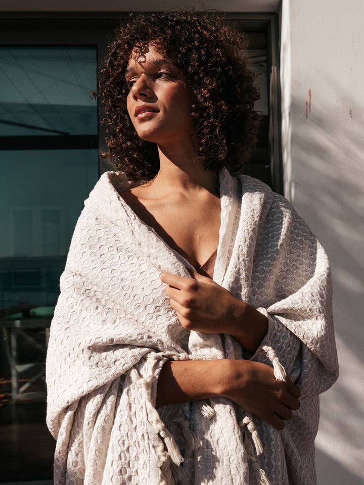 Luppo Linen & Cotton Plaid Throw Blanket W01 for wholesale by Primitive