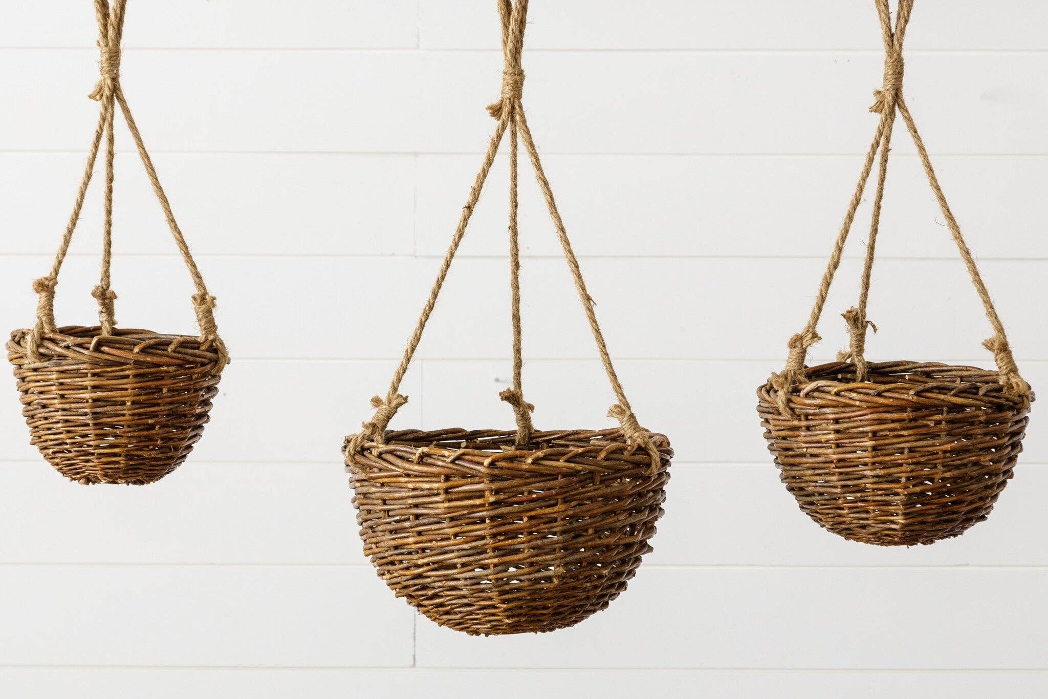 Audrey's Home & Gift - Wholesale Basket - Hanging Willow Baskets (Set Of 03)