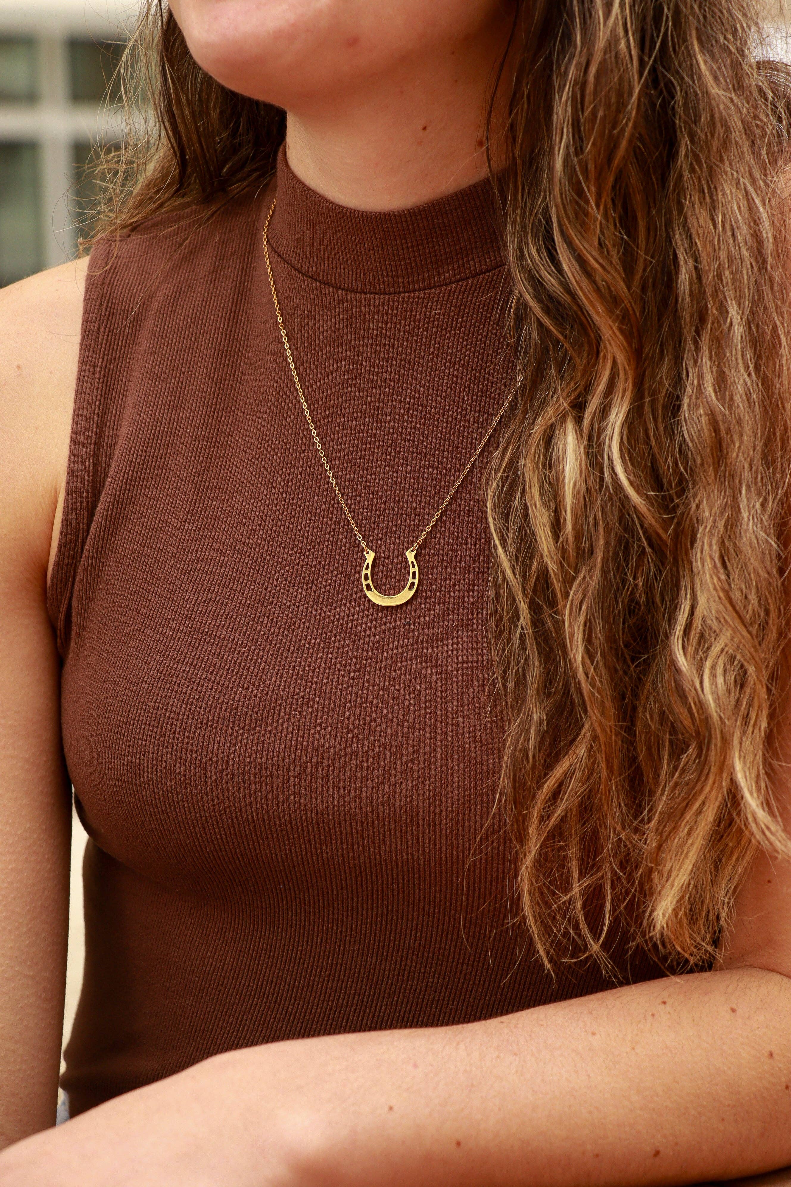 WJW - Wholesale Pendant/Charm Necklace - 18" Engravable Stainless Steel Horseshoe Necklace9