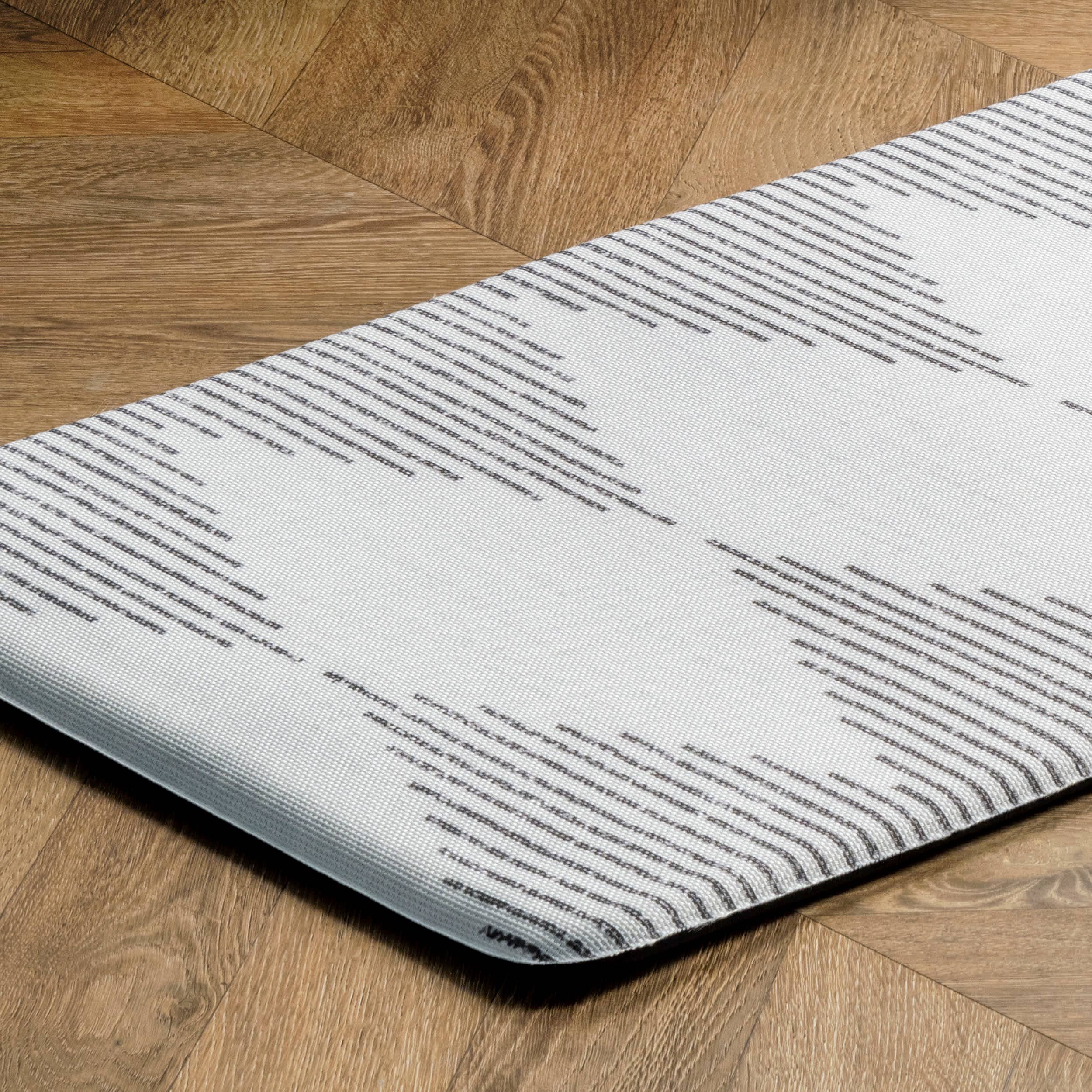Light Gray Diamond Stripes Anti Fatigue Kitchen Or Laundry Room Comfort Mat for wholesale on Faire4