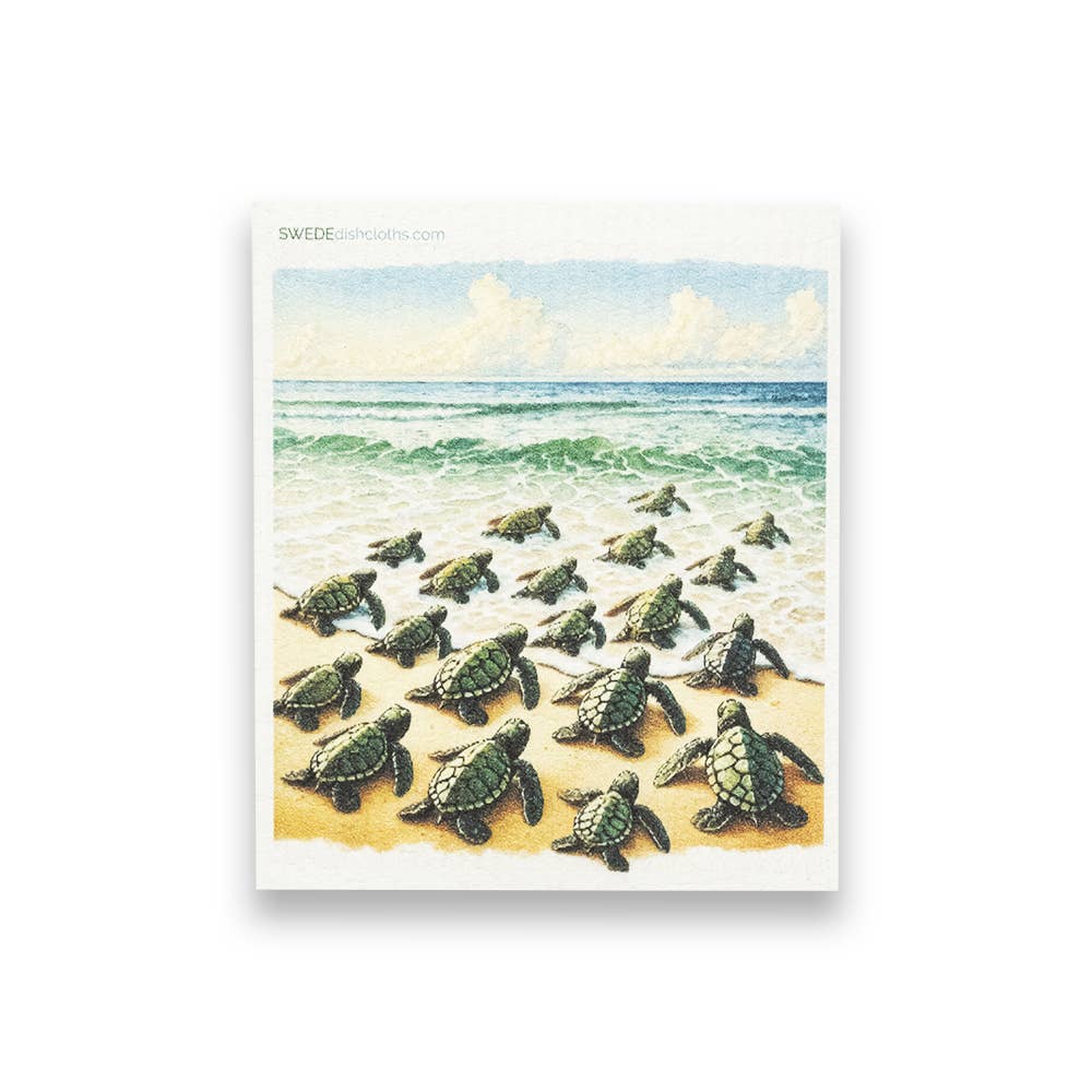 SWEDEdishcloths - Wholesale Dishcloth - Swedish Dishcloth Baby Turtles going to Sea