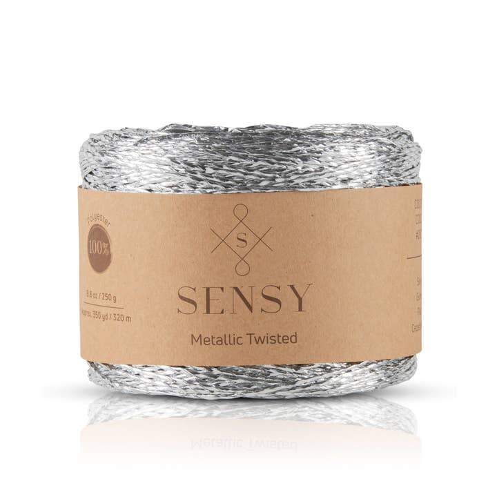 Sensy - Vendita all'ingrosso Lana - Filato ritorto metallico Sensy Premium, 100% poliestere, 350 m