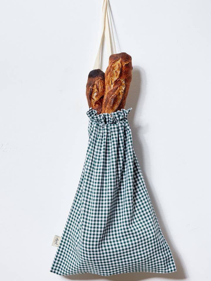 Cesto per pane a quadri verdi Vichy per la vendita all'ingrosso da parte di Eturel Madrid