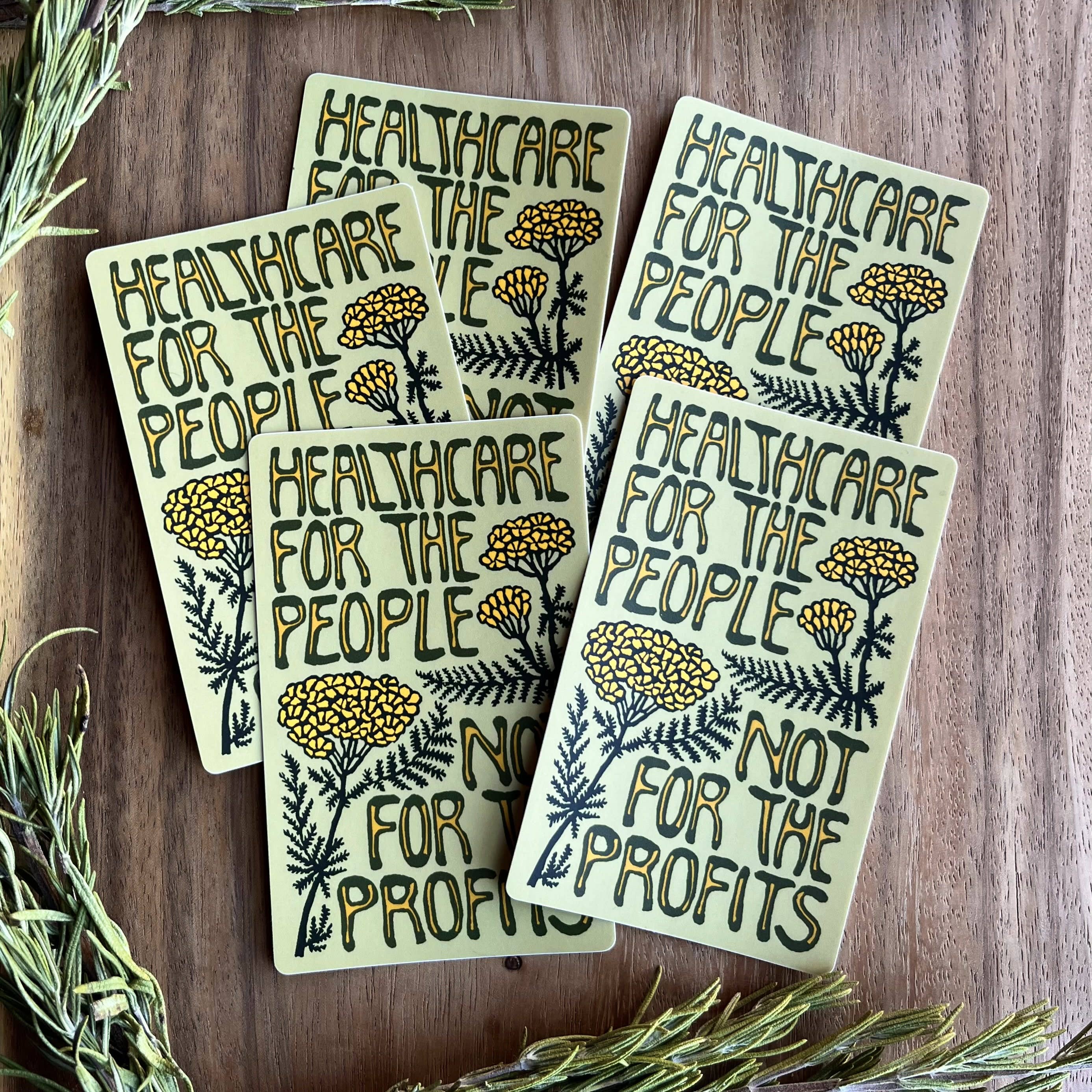 stickiemi – Großhandel Aufkleber – Gesundheitsversorgung für die Menschen, nicht für den Profit Aufkleber | mattes Vinyl2