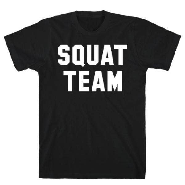 SQUAT TEAM BLACK T-SHIRT for wholesale by True Modern