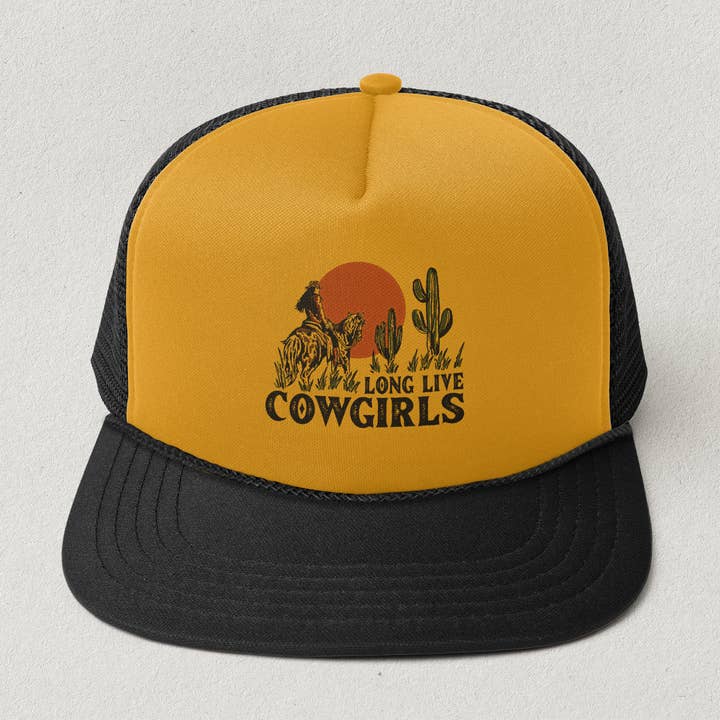 Long Live Cowgirls Trucker Hat for wholesale by Cluster Funk Studio