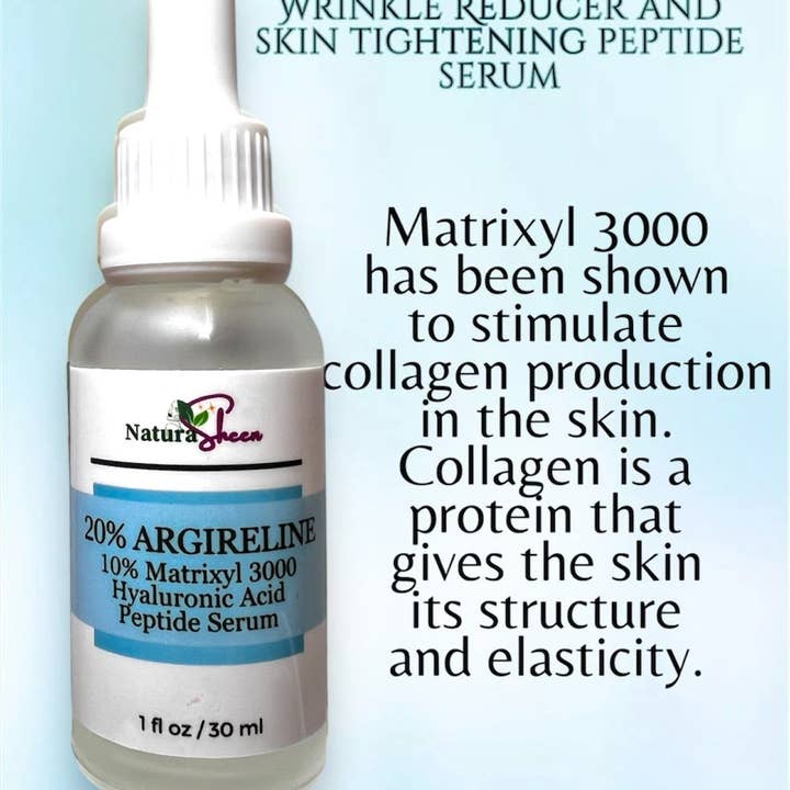 NaturaSheen Skin Care – wholesale Ansiktsserum/-koncentrat – 20% Argireline+ Matrixyl 3000 + Hyaluronsyra. RYNKREDUCERANDE OCH HUDÅTSTRAMANDE PEPTIDSERUM