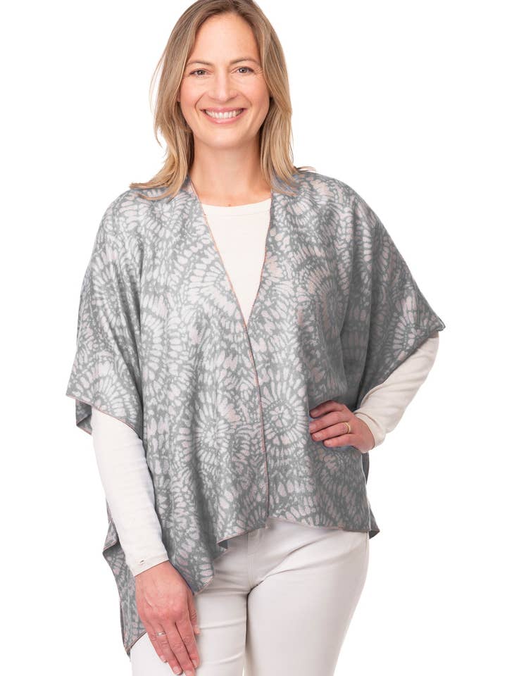 Angelica FB197 - Veste Imprimée Batik Grise pour Femme Taille Unique pour la vente par Franchetti Bond