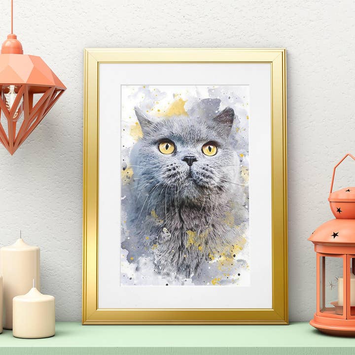 Cute Cat Painting Canvas Wall Art Water Color Paint by Numbers, Wall Decor Canvas Painting DIY Kit for Adults Personalized Animal Lover Gift for wholesale by daintyduvet