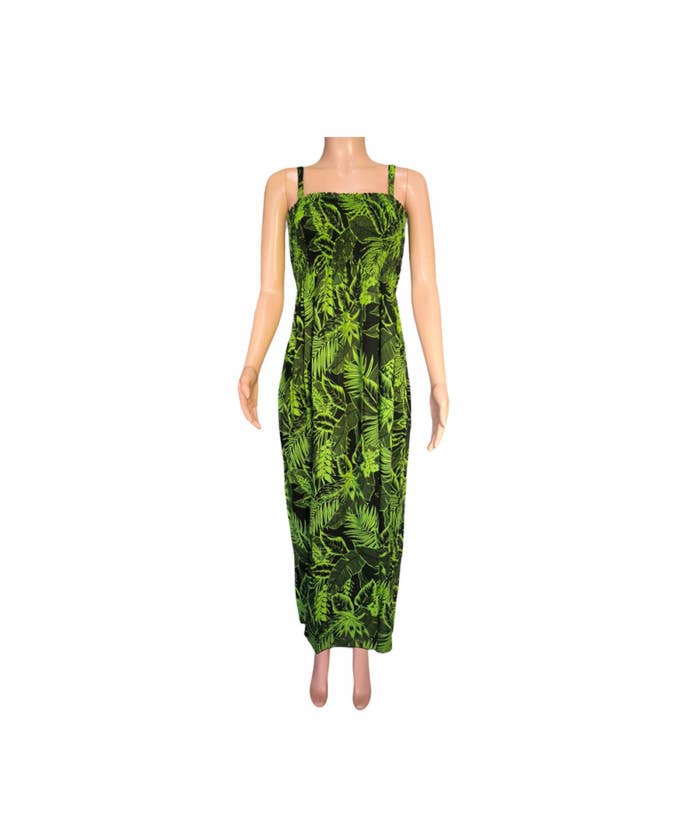 DK Hawaii - Wholesale Dress - Women's - Tropical Floral and Leaves Print Maxi Beach Dress2