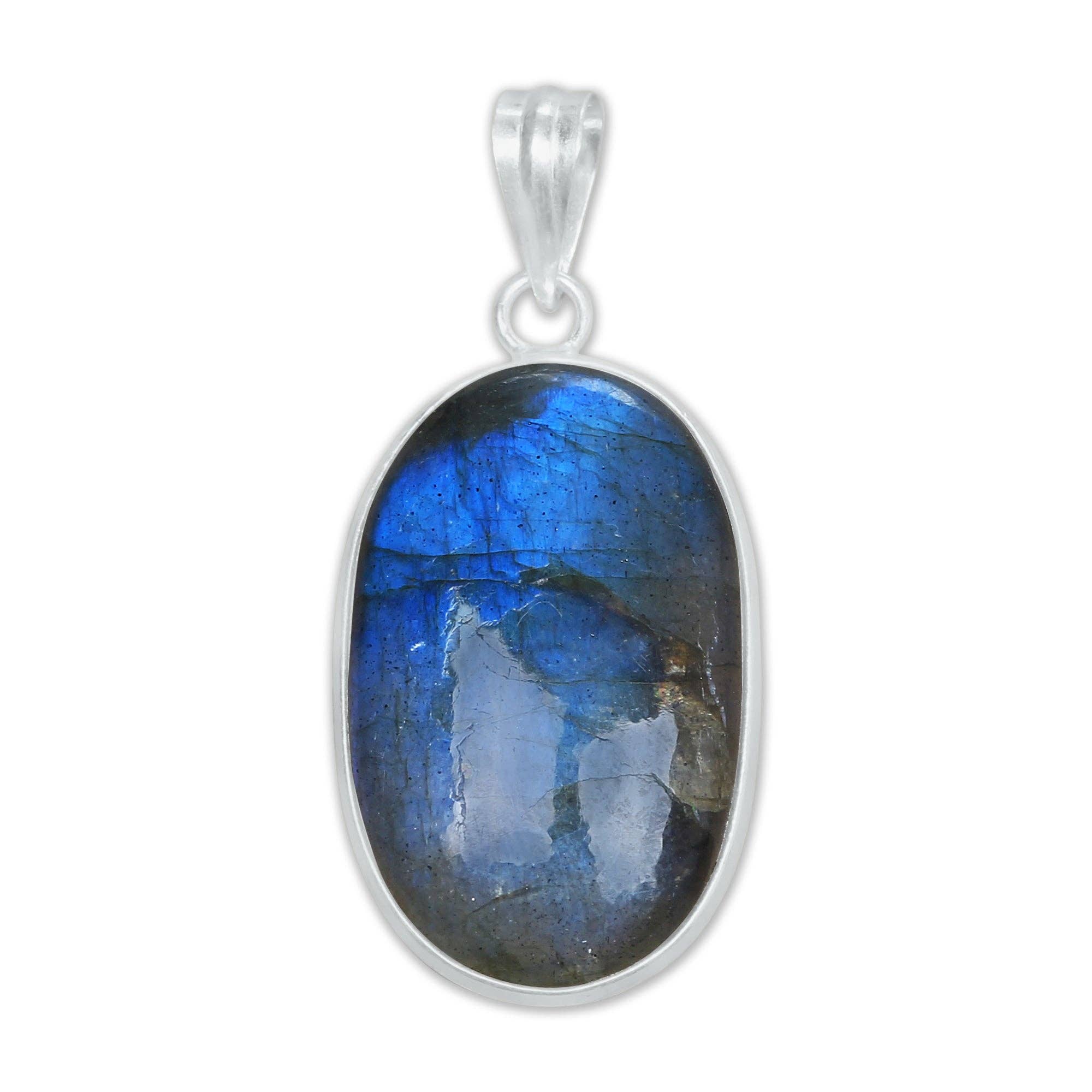 Handmade Jewels - Wholesale Individual Charm/Pendant - Labradorite Minimalist Pendants -  Handmade, Silver-Plated Brass, Wholesale29
