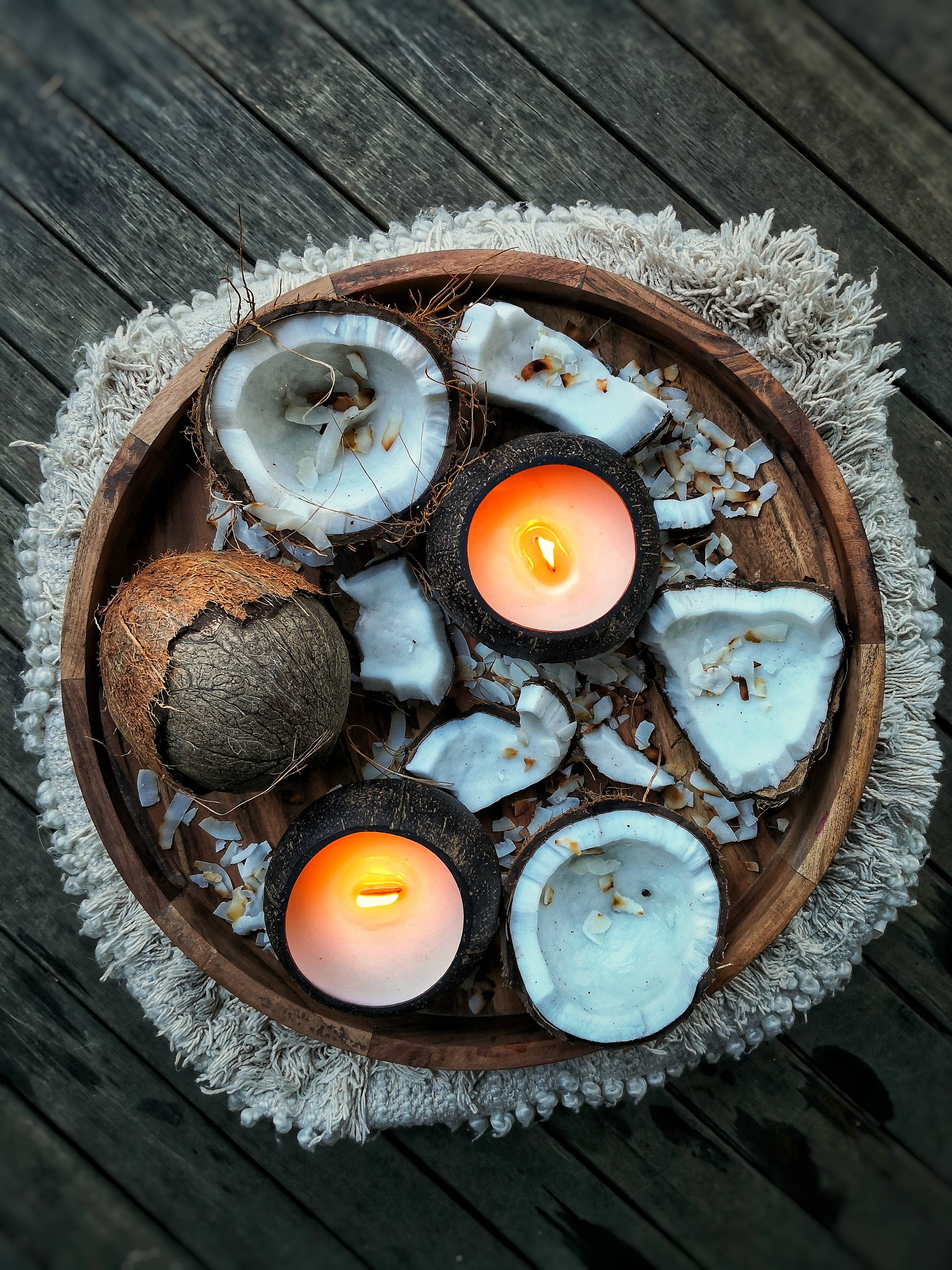 Coconut Bowls – Vela em jarro/copo por atacado – Vela de Coco com Aroma de Coco Tostado3