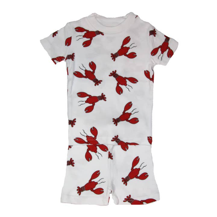 New Jammies - Wholesale Sleepwear Set - Kids - Organic Cotton Short PJ - Lobsters/Crawfish