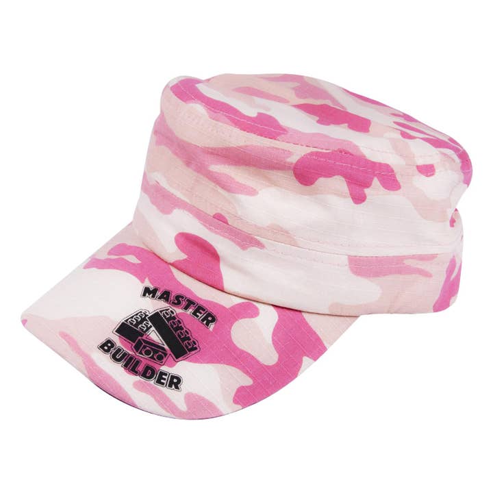 Master Builder Camo Hat | Pink & Cream Cap | Adjustable Size for wholesale by Toynk