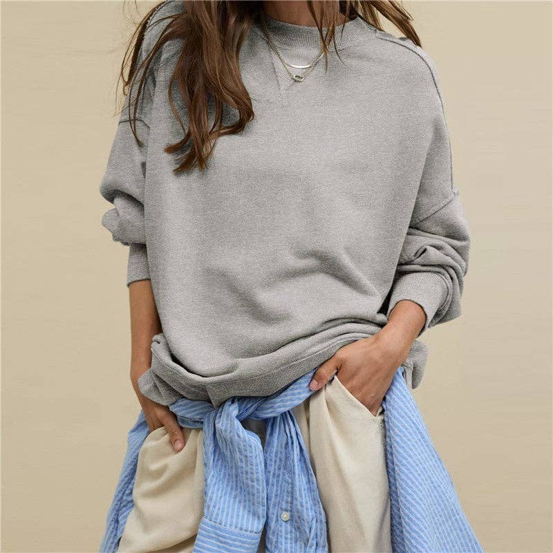 OceanusSwim – wholesale Hoodie – Women's – Loose Fit Solid Color Casual Hoodie Sweatshirt Coat4