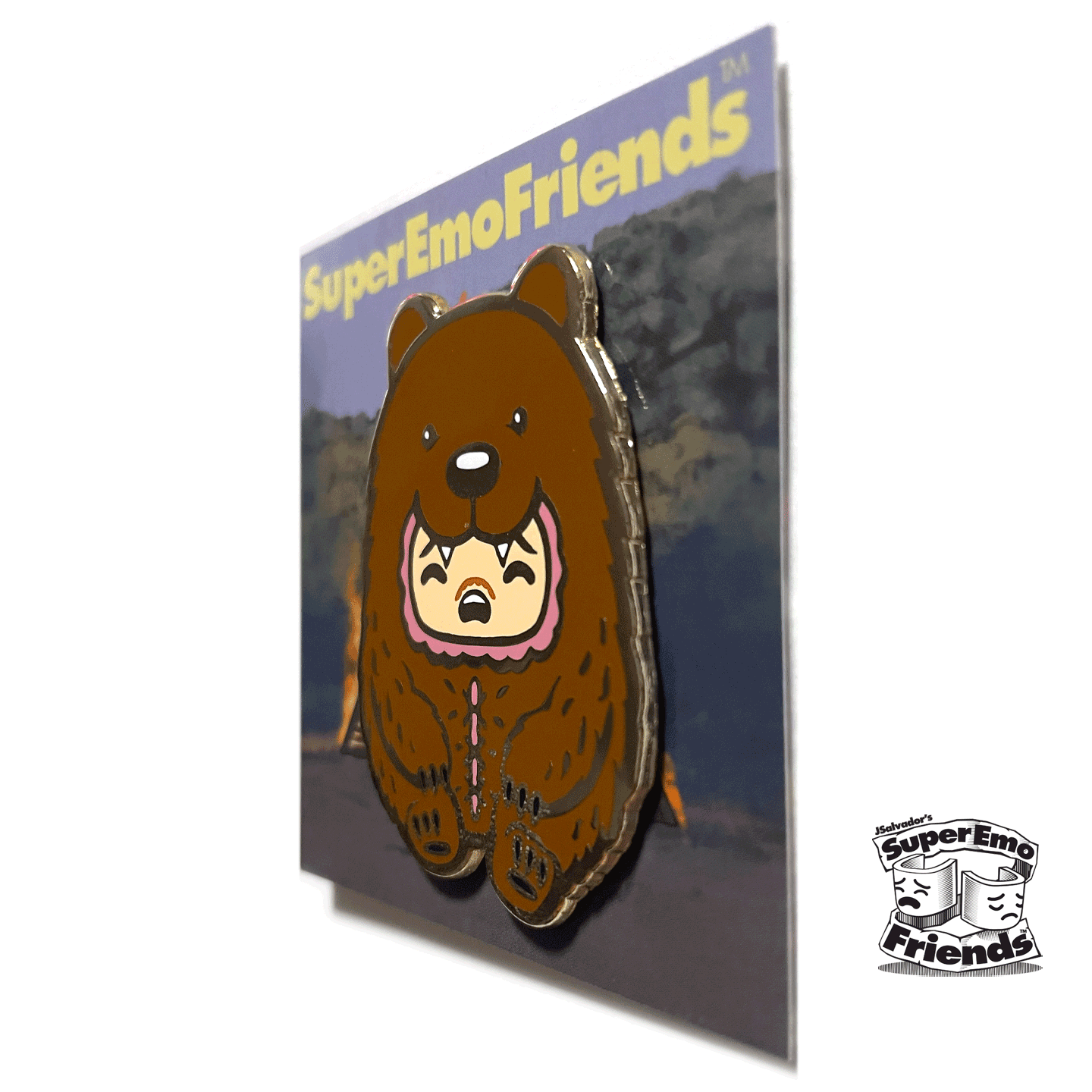 SuperEmoFriends - Wholesale Lapel Pin/Button - SuperEmoUnbearable Enamel Pin1