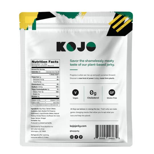Kojo Jerky - Wholesale Jerky - Kojo Vegan Jerky Cracked Pepper Plant-Based Jerky 2.4oz1