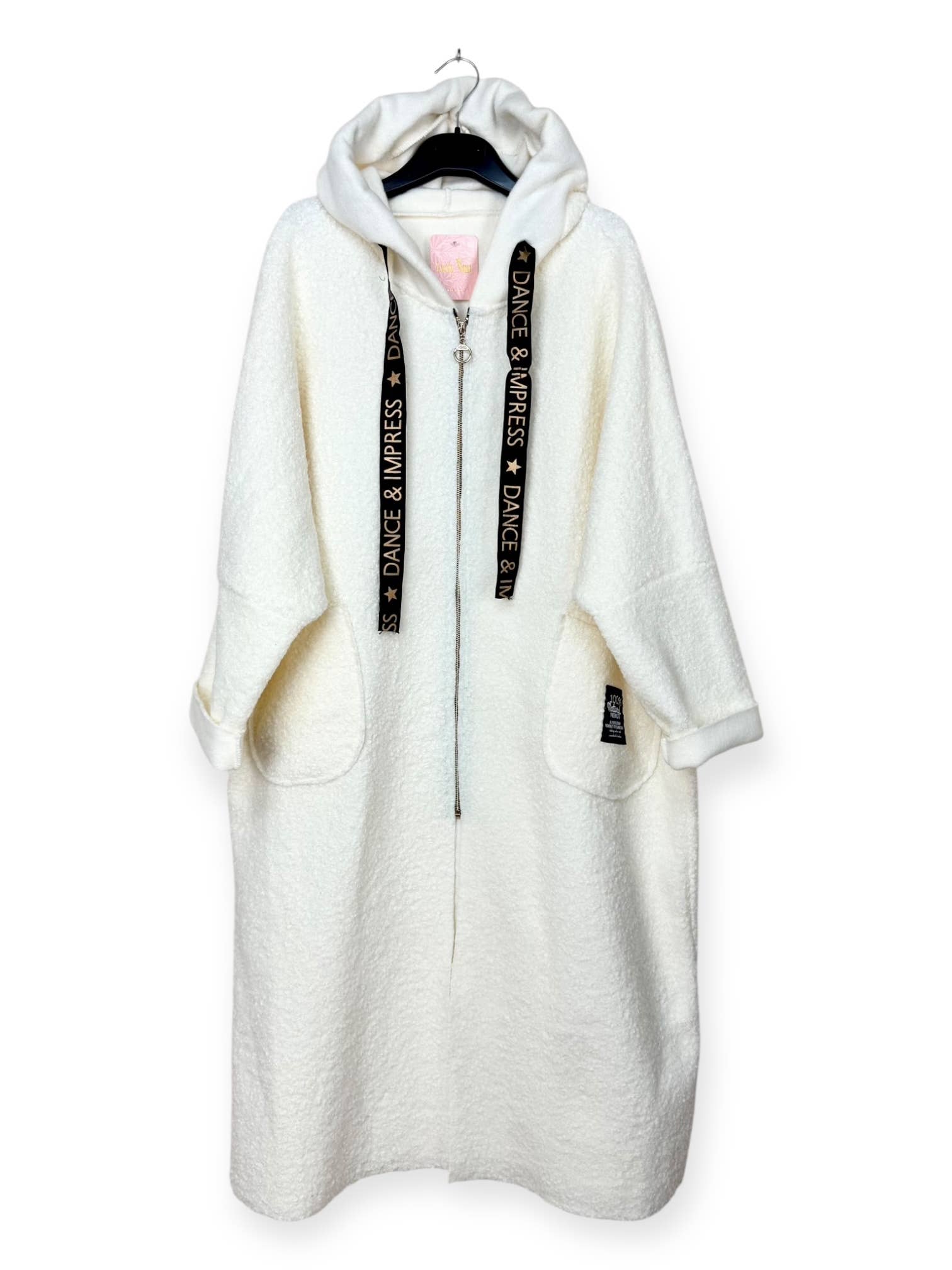 Lucky Nana - Wholesale Coat - Women's - AH 22158 - Long Coat in Bouclé Fabric12