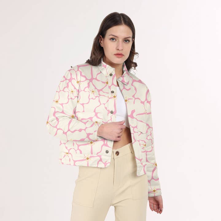 Retro Floral Quiltet Jakke for engroshandel hos The Cozyy Affair