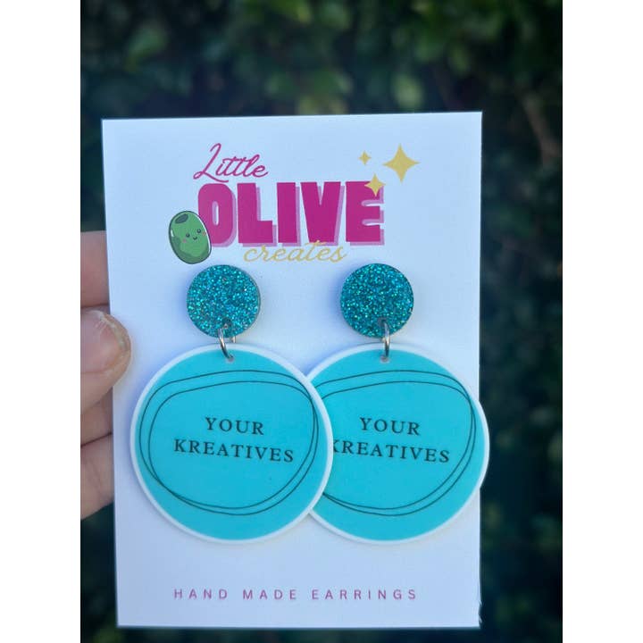 Little Olive Creates - Wholesale Dangle earrings - Fully Customisable Drop Statement Dangle or Stud Earrings - Your Design, Logo, Sports team, party theme Your Style!2