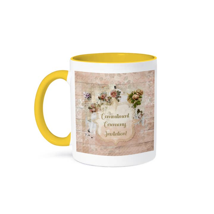 3dRose - Wholesale Coffee Mug - 3dRose, Image of Vintage Commitment Ceremony Invitation, Mug
