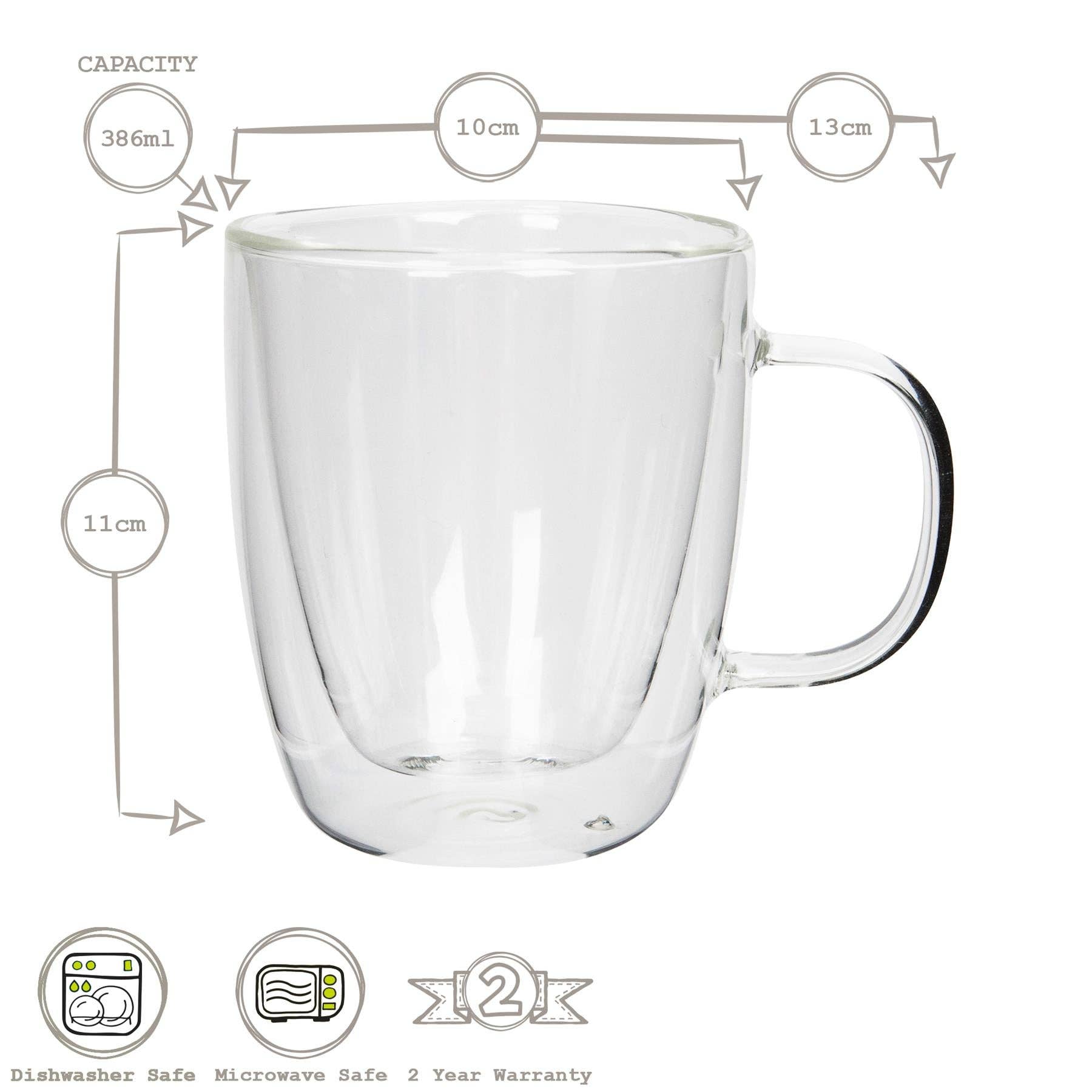 Rinkit Ltd - Vente Tasse à café - Tasse à café en verre double paroi 386 ml - Rink Drink5