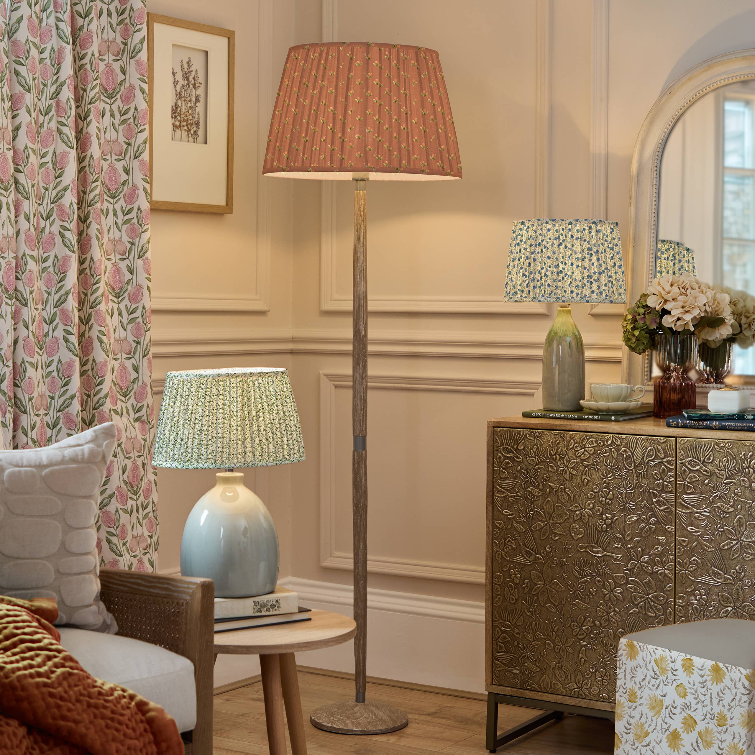 Elai Pleated Scalloped Lamp Shade Denim for wholesale on Faire6