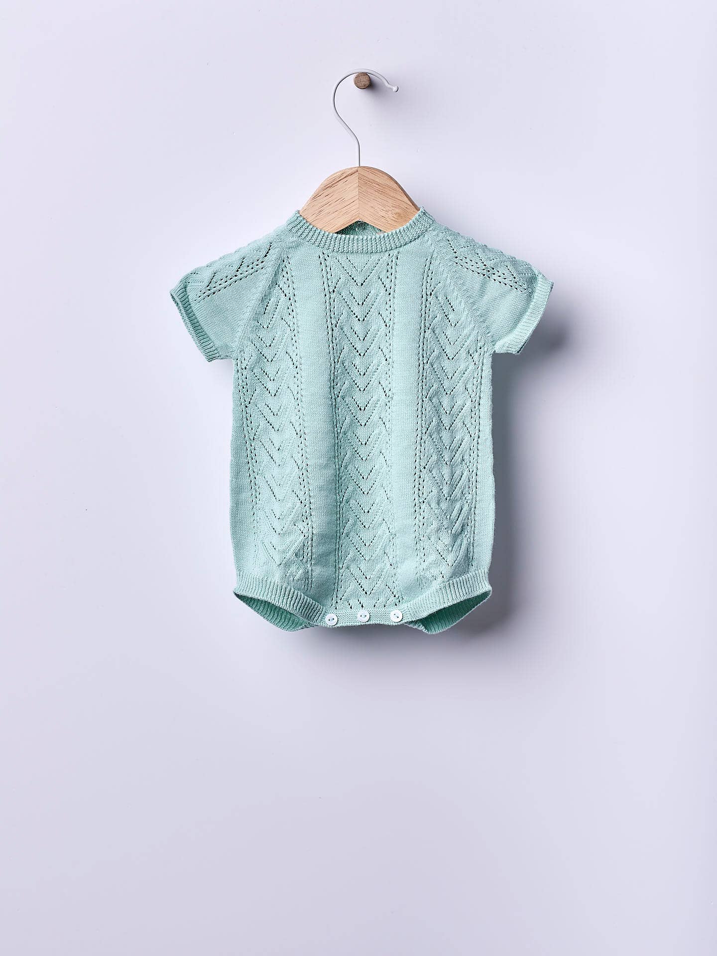 Wedoble: sustainable children's fashion - Wholesale Overalls - Baby - Short-sleeved shortie knitted in organic cotton | ROMANTIC SPRING DAY2