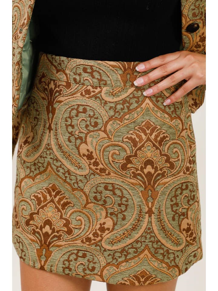 Green 5907 BROCADE SKIRT for wholesale on Faire1