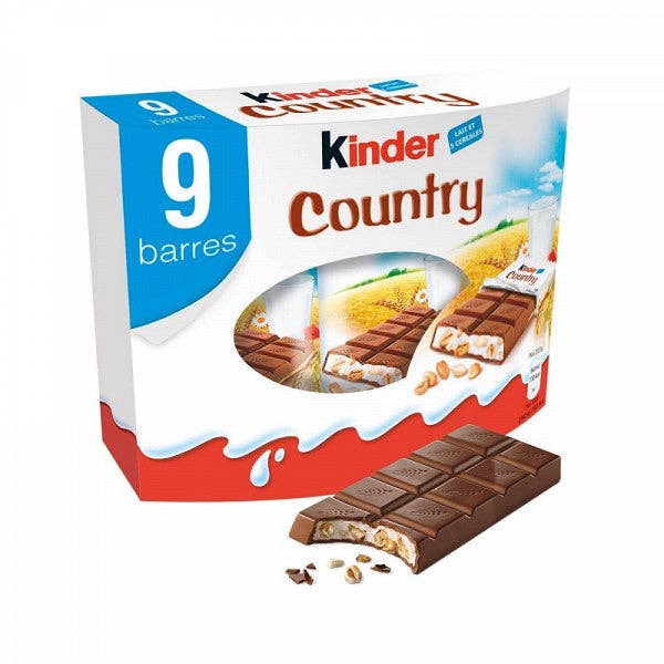 Amuse Bouche - Vendita all'ingrosso Dolci ricoperti di cioccolato - Ferrero Kinder Country - Cereali tostati in crema al latte ricoperti di cioccolato al latte