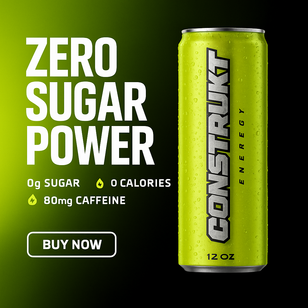 Construkt Energy - Vente Boisson sportive et énergisante - Construkt Energy - Citron Vert Frais - 12Oz8