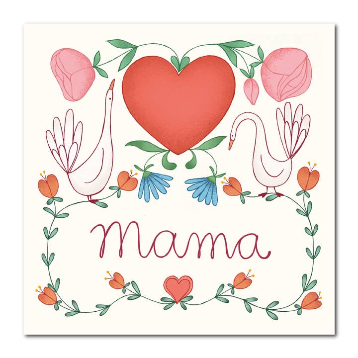 Tegeltje mama met hart en gansjes voor wholesale door Studio Kvinna