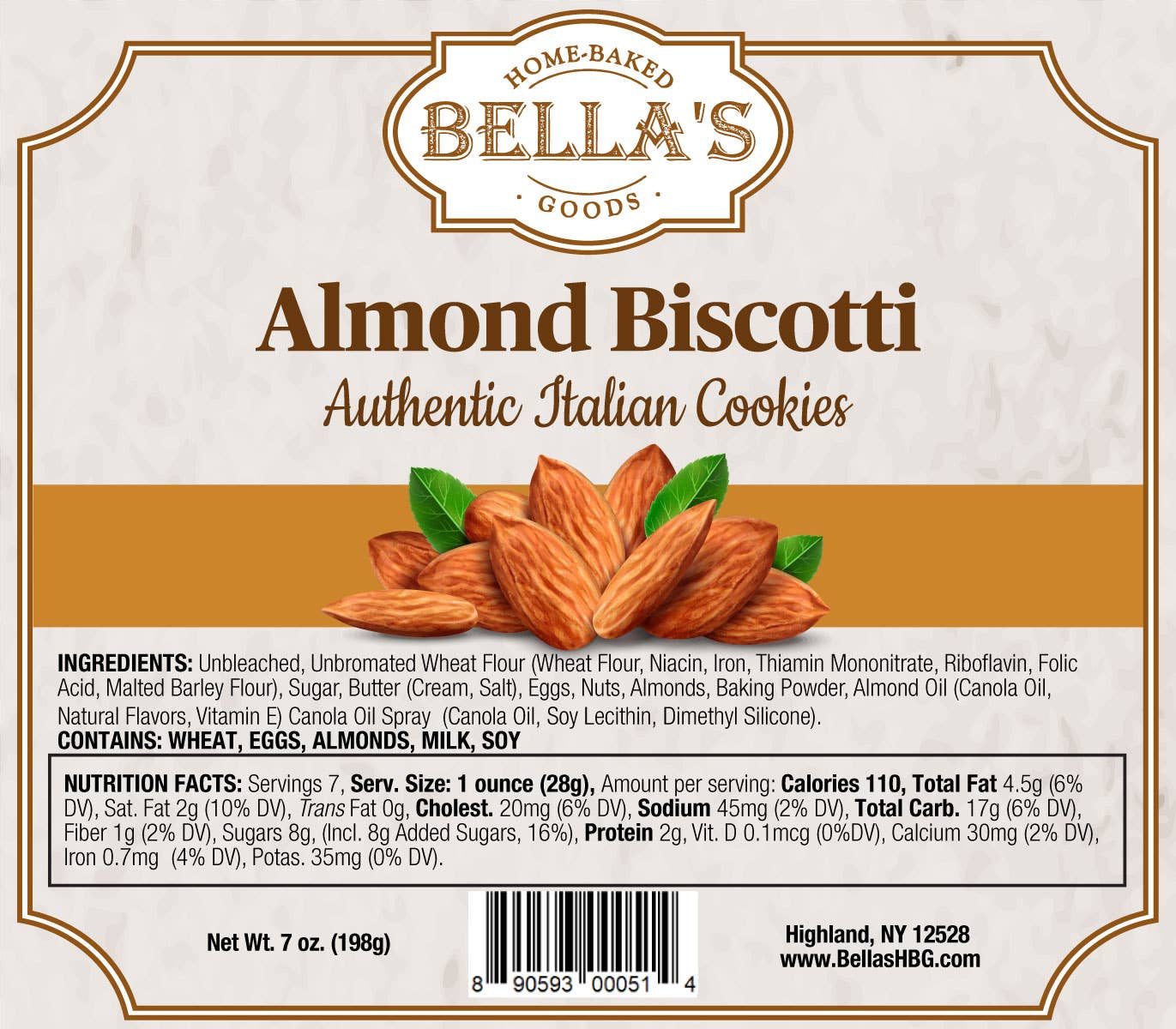 Bella's Home-Baked Goods - Wholesale Cookie - Almond Biscotti Box2