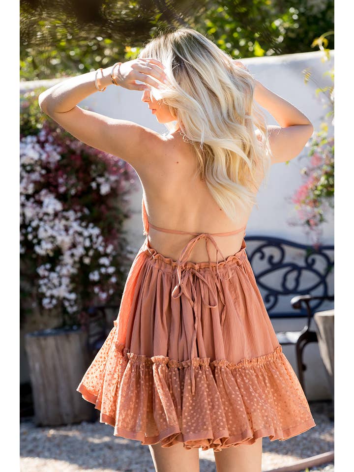 Sweet Lovely by Jen - Wholesale Dress - Women's - HALTER OPEN BACK BILLOWY MINI DRESS40