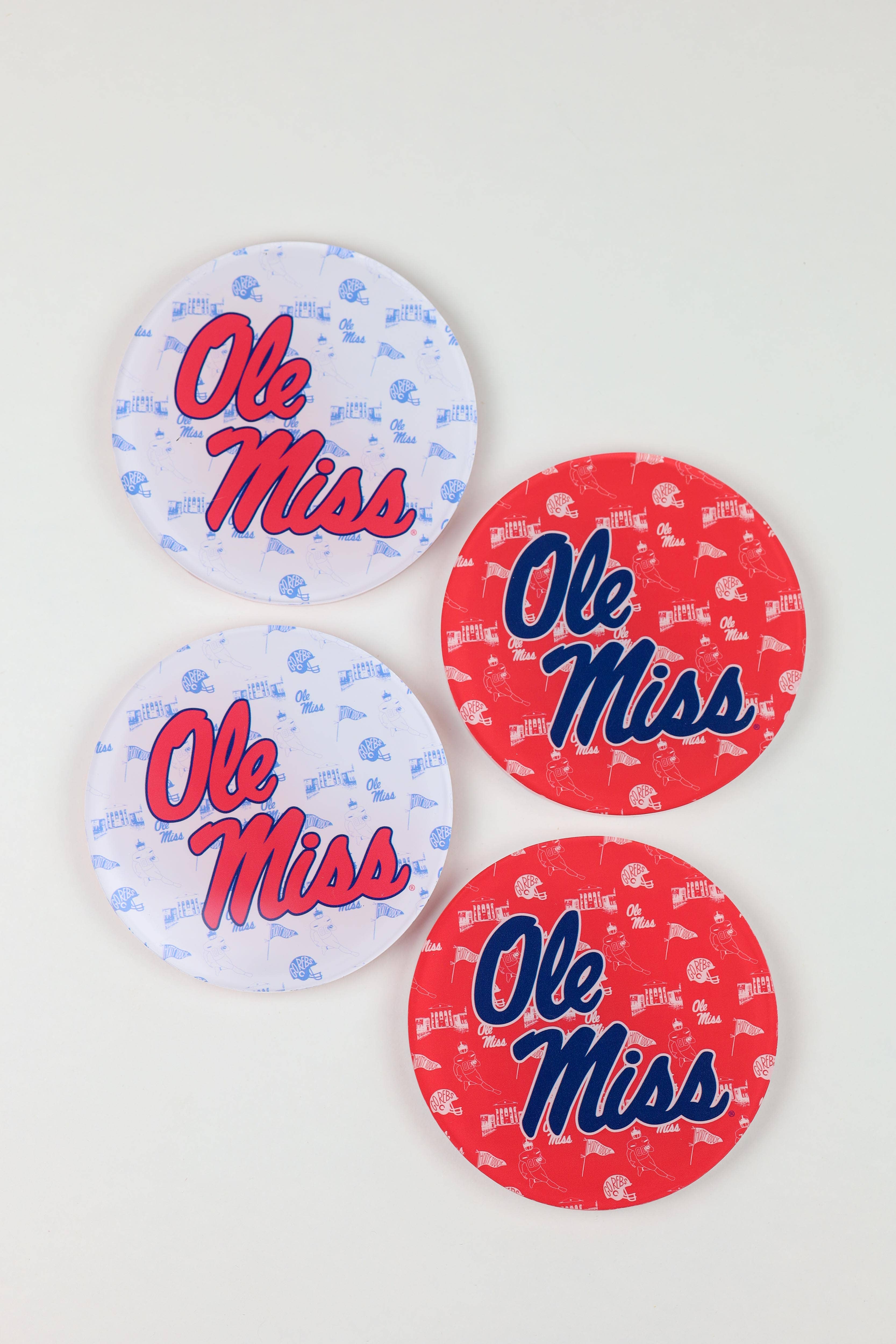 Tailgated Co. - Wholesale Coasters - Ole Miss Collegiate Acrylic Coaster1